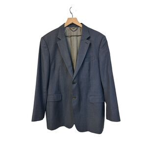 Burberry London Collins 2 Button Dual Vented Blue‎ Blazer 52L Made In Italy Wool